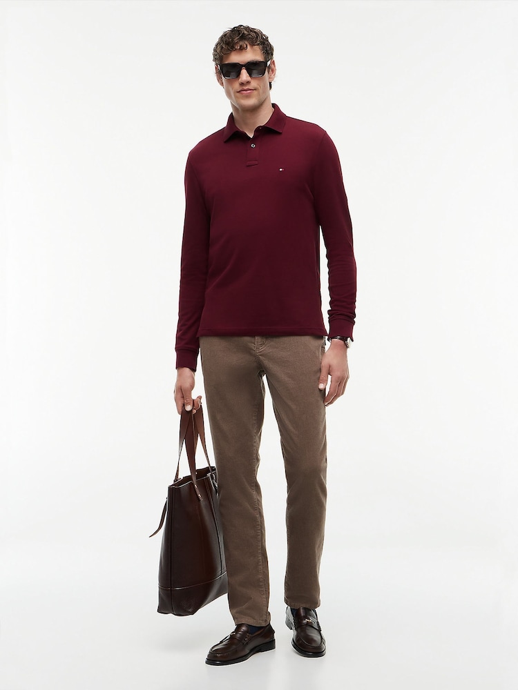 Tommy Hilfiger Red 1985 Regular Fit Long Sleeve Polo Shirt - Image 2 of 9 Tommy Hilfiger Red 1985 Regular Fit Long Sleeve Polo Shirt - Image 2 of 9