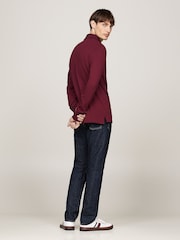 Tommy Hilfiger Red 1985 Regular Fit Long Sleeve Polo Shirt - Image 6 of 9