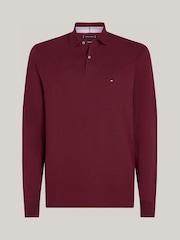 Tommy Hilfiger Red 1985 Regular Fit Long Sleeve Polo Shirt - Image 8 of 9