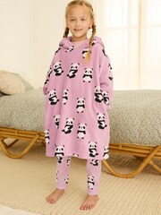 Pink Panda Character Hooded Blanket (3-16yrs) - Image 1 of 8