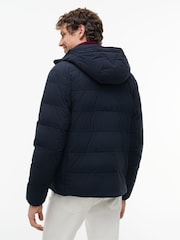 Tommy Hilfiger Blue Double Layer Hooded Puffer Jacket - Image 2 of 5