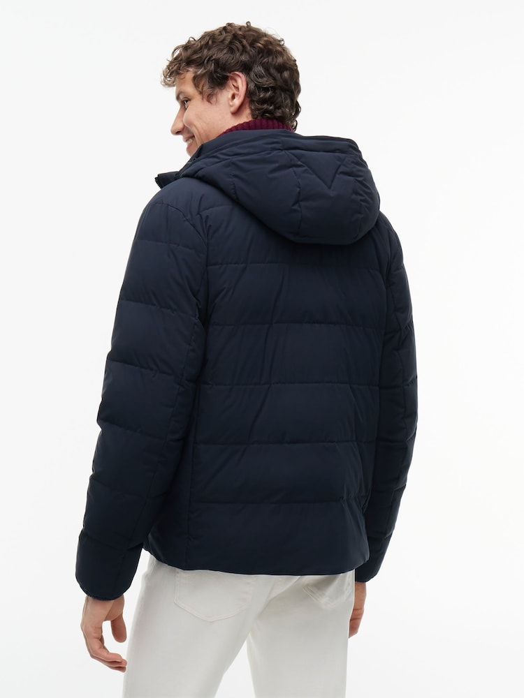 Tommy Hilfiger Blue Double Layer Hooded Puffer Jacket - Image 2 of 5