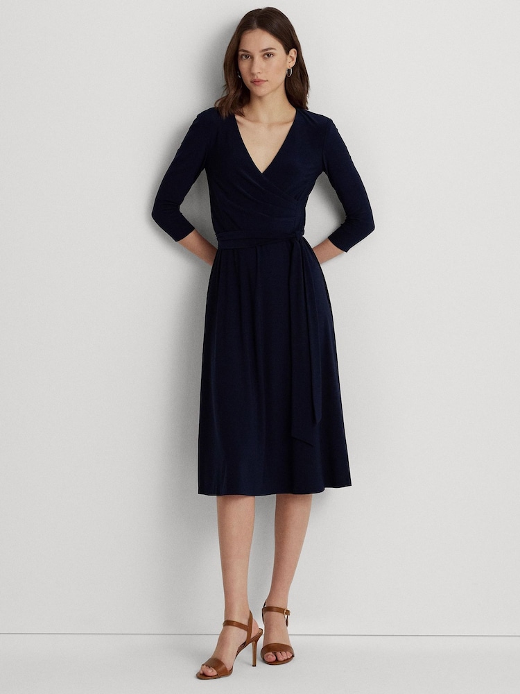Lauren Ralph Lauren Black Carlyna Jersey Dress - Image 1 of 7 Lauren Ralph Lauren Black Carlyna Jersey Dress - Image 1 of 7