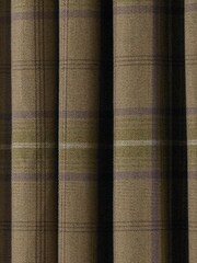 Riva Paoletti Thistle Brown Aviemore Tartan Faux Wool Eyelet Curtains - Image 4 of 4