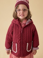 Rot - KIDLY by MORI Supersoft Lined Quilted Jacket - Bild 1 von 5