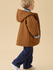 Braun - KIDLY by MORI Supersoft Lined Quilted Jacket - Bild 2 von 6