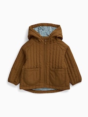 Braun - KIDLY by MORI Supersoft Lined Quilted Jacket - Bild 4 von 6