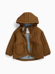 Braun - KIDLY by MORI Supersoft Lined Quilted Jacket - Bild 5 von 6