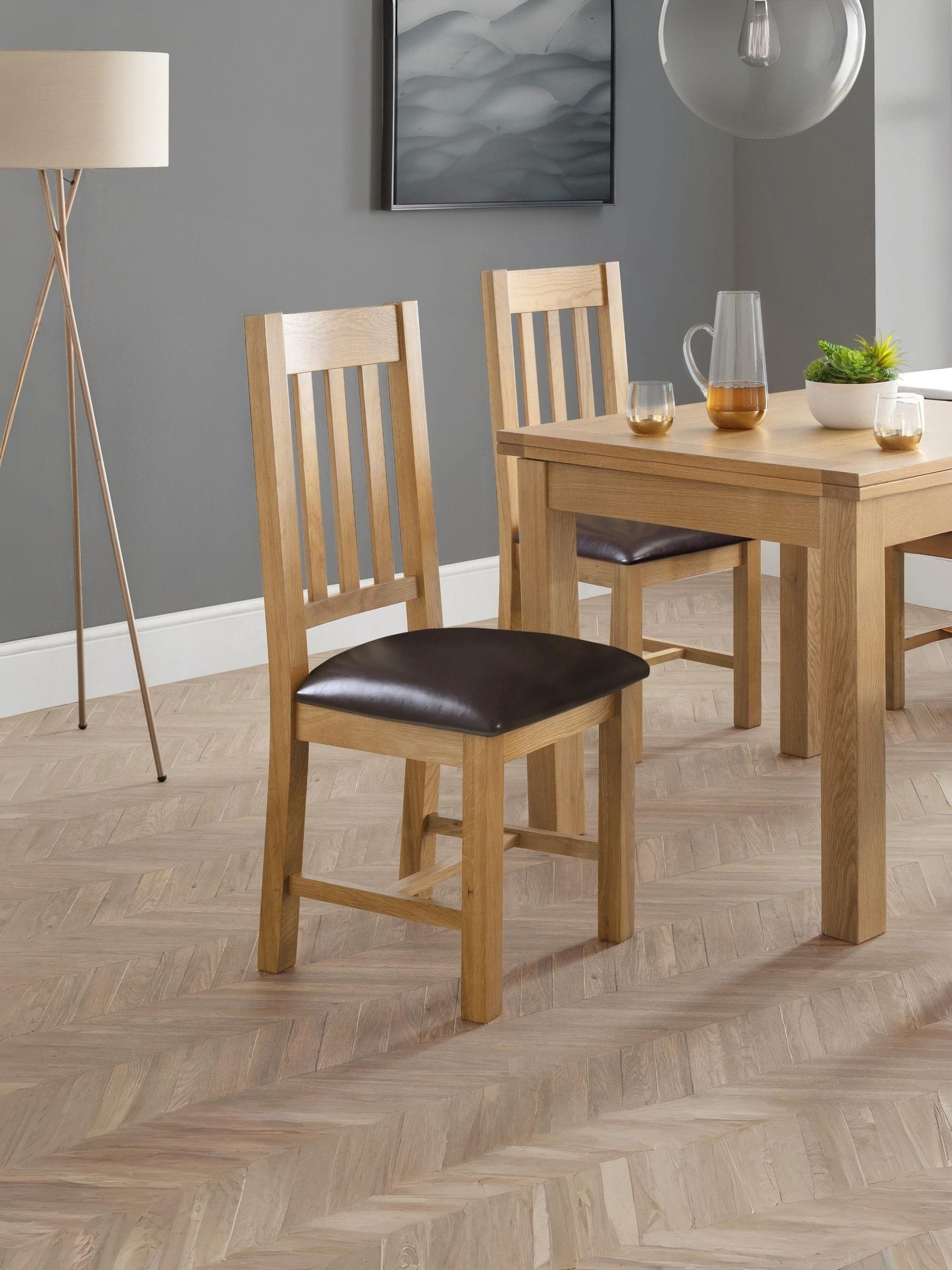 Julian Bowen Set Of 2 Astoria Dining Chairs - Oak - Image 5