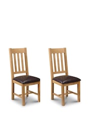 Julian Bowen Set of 2 Wood Astoria Dining Chairs - Image 2 of 4