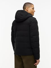 Tommy Hilfiger Black Double Layer Hooded Puffer Jacket - Image 2 of 6