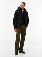Tommy Hilfiger Black Double Layer Hooded Puffer Jacket - Image 3 of 6