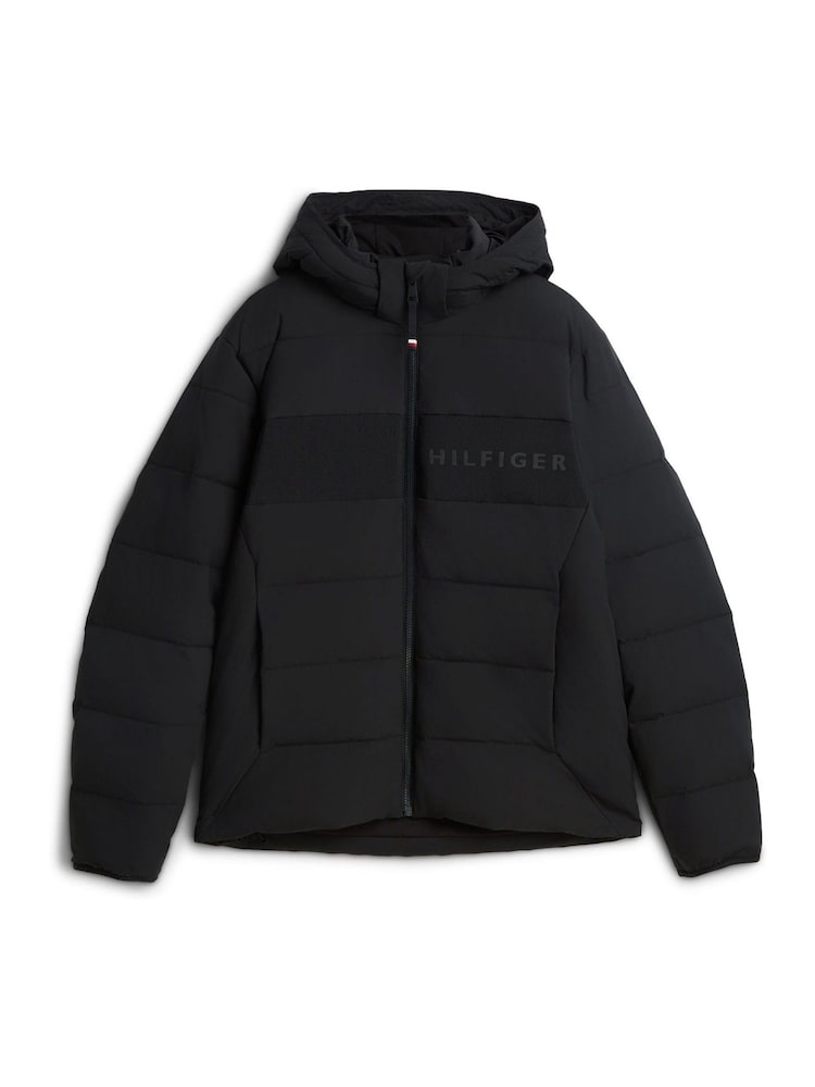 Tommy Hilfiger Black Double Layer Hooded Puffer Jacket - Image 6 of 6
