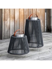 Gallery Black Garden Large Cabra LED Solar Lantern - Image 1 of 4