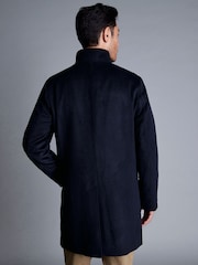 Charles Tyrwhitt Blue Pure Wool Funnel Neck Overcoat - Image 2 of 6