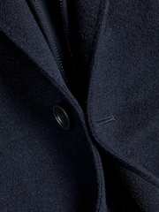 Charles Tyrwhitt Blue Pure Wool Funnel Neck Overcoat - Image 6 of 6