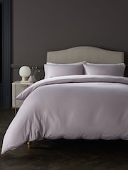 Heather Pink Collection Luxe 300 Thread Count 100% Cotton Sateen Satin Stitch Duvet Cover And Pillowcase Set - Image 1 of 1