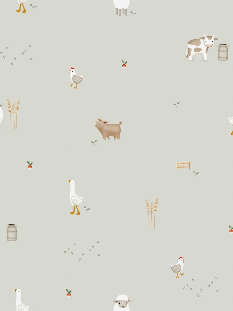 Little Dutch Multicolour Little Farm 10M Wallpaper - Image 2 of 6