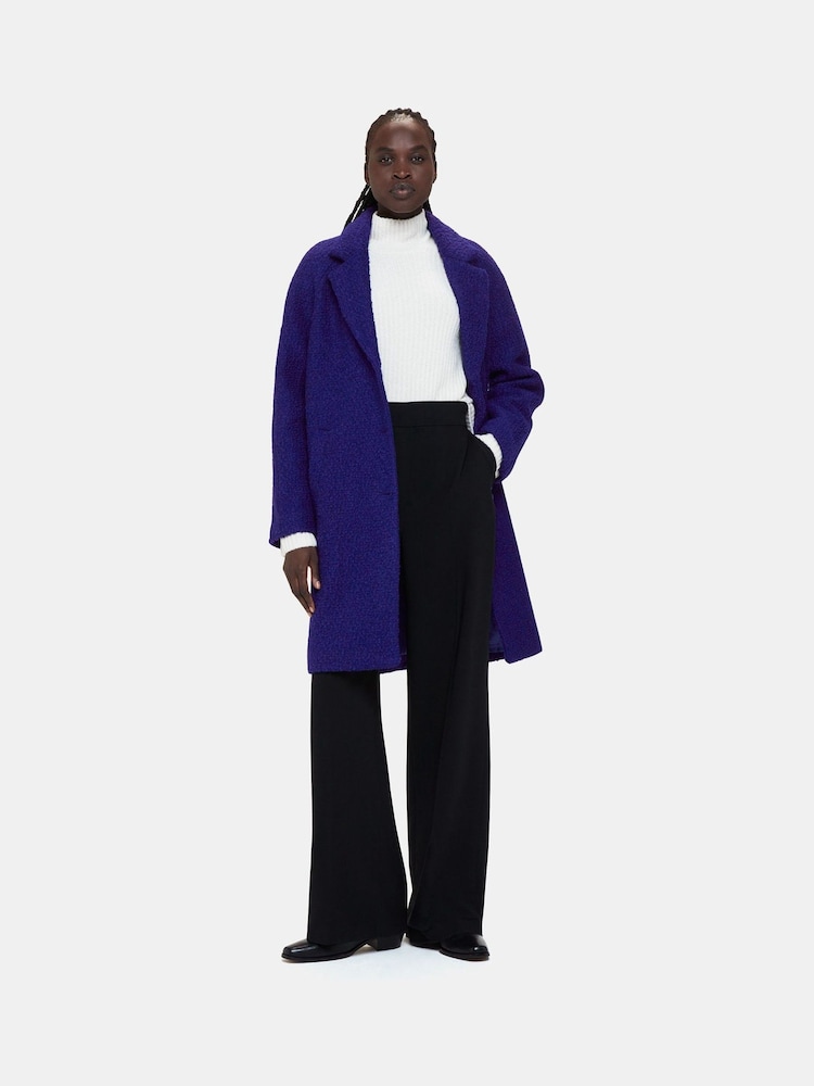 Whistles Blue Anita Wool Boucle Coat - Image 1 of 4