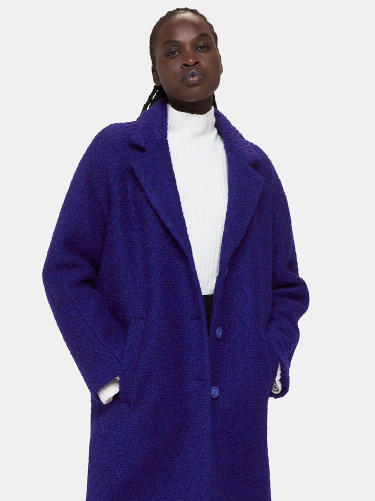 Whistles Blue Anita Wool Boucle Coat - Image 4 of 4