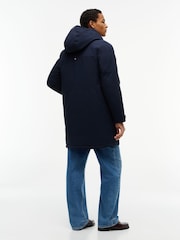 Mavi - Tommy Hilfiger Performance Tech Kapşonlu Yastıqlı Parka Gödəkçə - 6şəkildən 2 şəkil