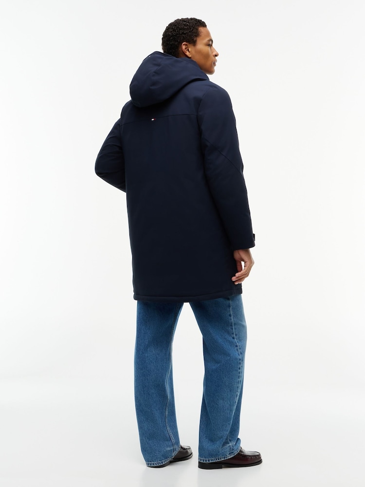 Mavi - Tommy Hilfiger Performance Tech Kapşonlu Yastıqlı Parka Gödəkçə - 6şəkildən 2 şəkil