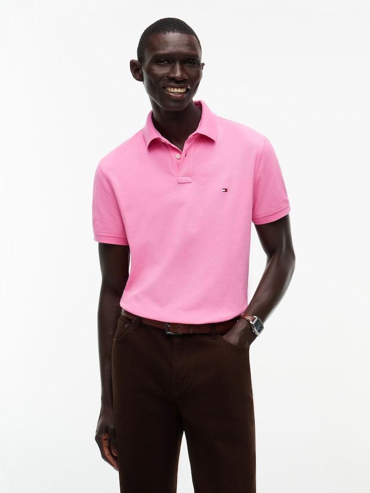 Tamsiai rožinė - Įprastas kirpimas - Tommy Hilfiger 1985 pikė polo marškinėliai - 1 paveikslėlis iš 6