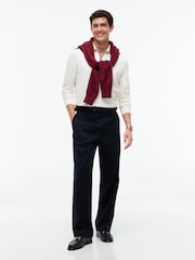 Tommy Hilfiger Cream Fluid Cotton Long Sleeve Polo Shirt - Image 2 of 6