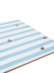 Joules Set of 4 Blue Corkback Bee Striped Placemats - Image 3 of 4