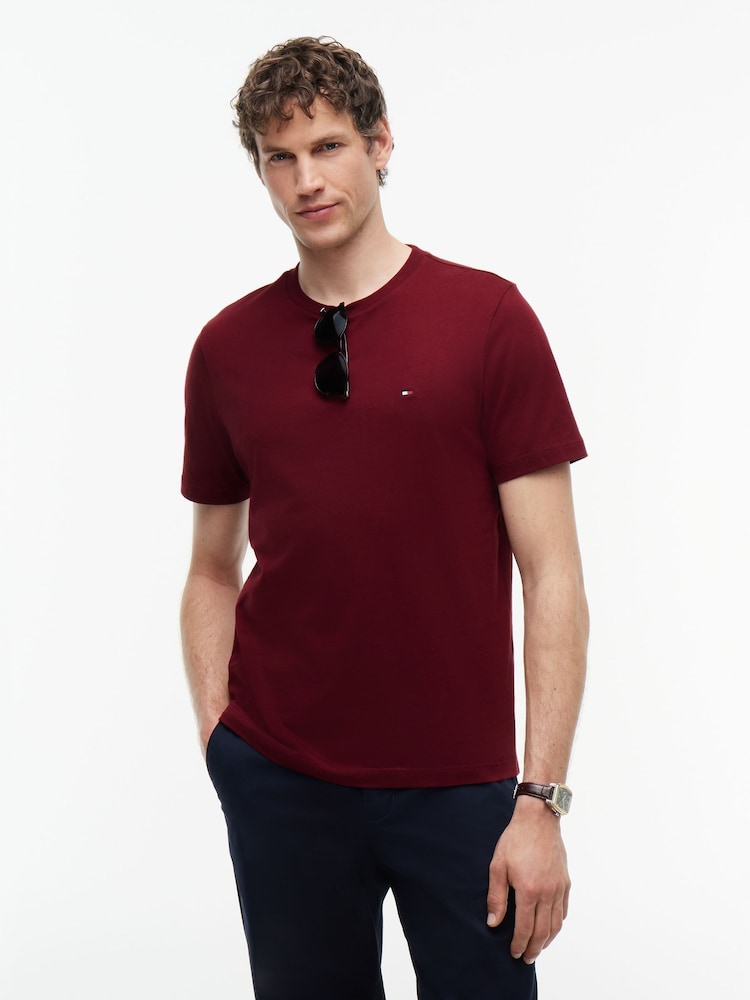 Tommy Hilfiger Red Flag Embroidery Crew Neck T-Shirt - Image 1 of 5