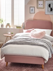 Opulent Velvet Blush Pink Kids Matson Standard Upholstered Bed - Image 1 of 7