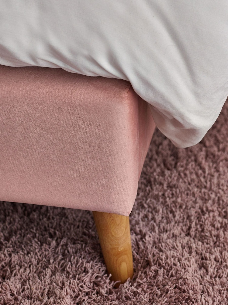 Opulent Velvet Blush Pink Kids Matson Standard Upholstered Bed - Image 2 of 7