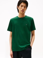 Tommy Hilfiger Ornamental Green Flag Embroidery Crew Neck T-Shirt - Image 1 of 5
