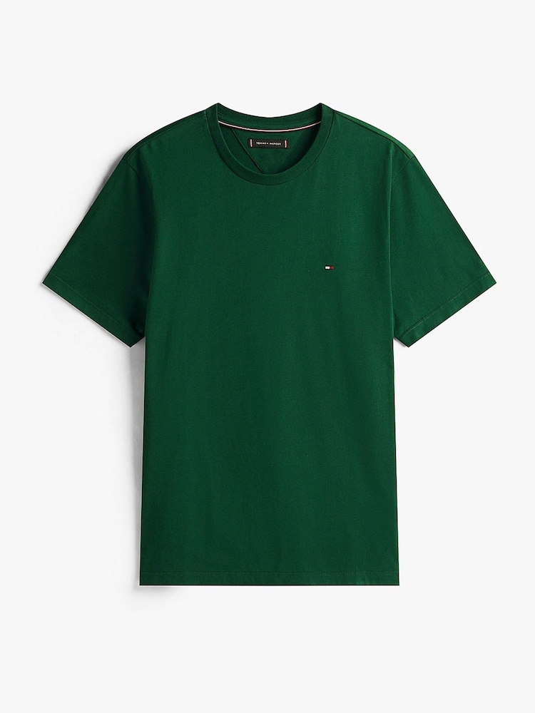 Tommy Hilfiger Ornamental Green Flag Embroidery Crew Neck T-Shirt - Image 5 of 5