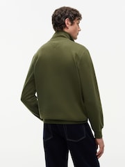 Tommy Hilfiger Green Peached Fleece Quarter Zip Sweatshirt - Image 2 of 5