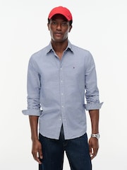 Tommy Hilfiger Blue Regular Fit Gingham Check Oxford Shirt - Image 1 of 4