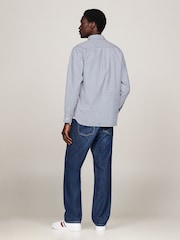 Tommy Hilfiger Blue Regular Fit Gingham Check Oxford Shirt - Image 4 of 4