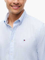 Tommy Hilfiger Blue Regular Fit Flex Stripe Shirt - Image 4 of 5