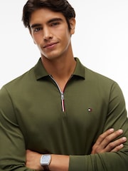 Tommy Hilfiger Green Fluid Cotton Long Sleeve Polo Shirt - Image 4 of 6