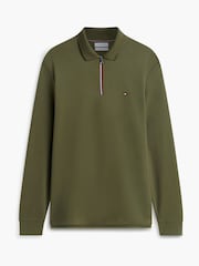 Tommy Hilfiger Green Fluid Cotton Long Sleeve Polo Shirt - Image 5 of 6
