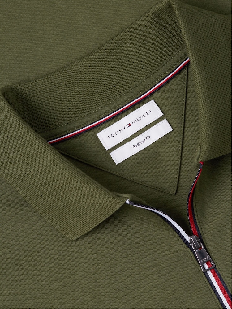 Tommy Hilfiger Green Fluid Cotton Long Sleeve Polo Shirt - Image 6 of 6