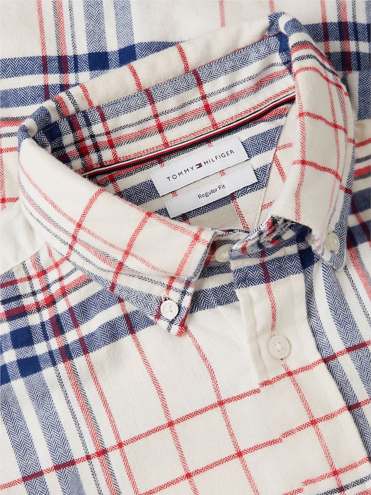 Alb - Tommy Hilfiger Regular Fit Tartan Check Flannel Shirt - Imaginea 6 din 6