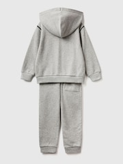 Benetton Boys Grey Contrast Zip Tracksuit Set - Image 2 of 3