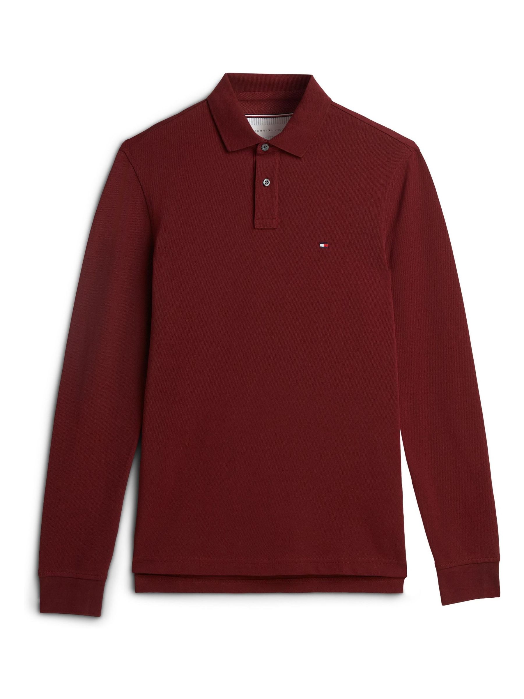 Tommy Hilfiger Men's Red Plus 1985 Long Sleeve Polo Shirt - Image 1