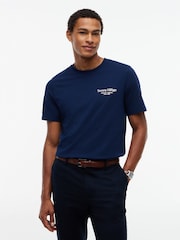 Синій - Tommy Hilfiger Футболка з круглим вирізом і логотипом на спині - Image 1 of 5