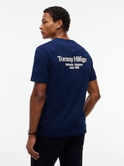 Синій - Tommy Hilfiger Футболка з круглим вирізом і логотипом на спині - Image 2 of 5