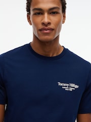 Синій - Tommy Hilfiger Футболка з круглим вирізом і логотипом на спині - Image 4 of 5