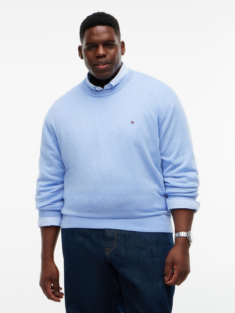 Tommy Hilfiger Light Blue Crew Neck Jumper With Cashmere - Image 1 of 5