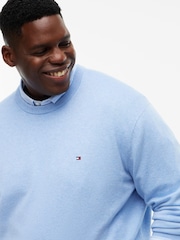 Tommy Hilfiger Light Blue Crew Neck Jumper With Cashmere - Image 4 of 5