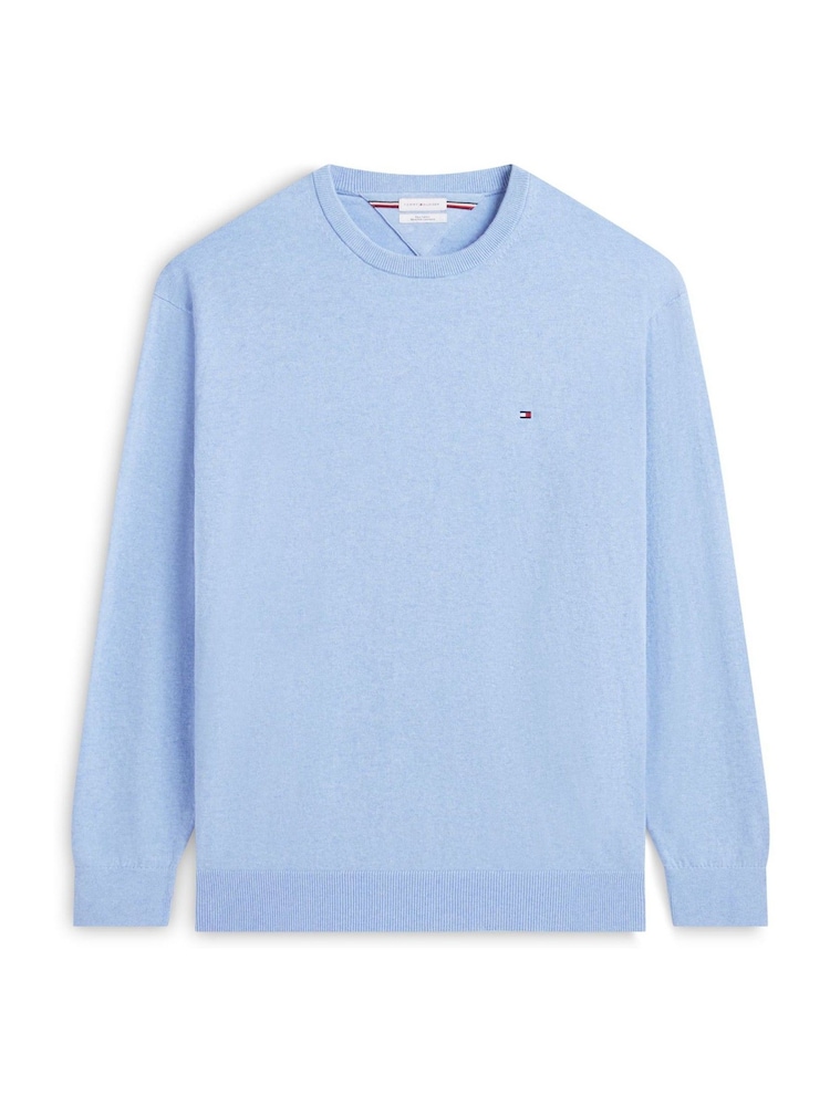Tommy Hilfiger Light Blue Crew Neck Jumper With Cashmere - Image 5 of 5